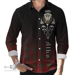 ScotsTee Shop Scottish Carruthers Clan Crest Tartan Alba Gu Brath Celtic Inspired Tartan Long Sleeve Shirt