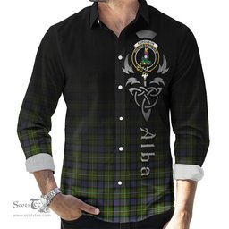 ScotsTee Shop Scottish Ferguson Modern Clan Crest Tartan Alba Gu Brath Celtic Inspired Tartan Long Sleeve Shirt