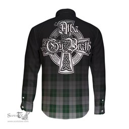 ScotsTee Shop Scottish Erskine Green Clan Crest Tartan Alba Gu Brath Celtic Inspired Tartan Long Sleeve Shirt