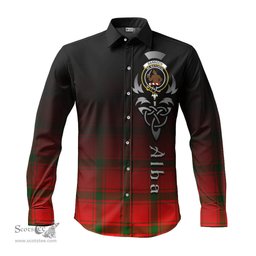 ScotsTee Shop Scottish Darroch Clan Crest Tartan Alba Gu Brath Celtic Inspired Tartan Long Sleeve Shirt