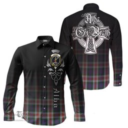 ScotsTee Shop Scottish Fraser Red Dress Clan Crest Tartan Alba Gu Brath Celtic Inspired Tartan Long Sleeve Shirt