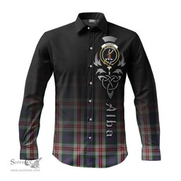 ScotsTee Shop Scottish Fraser Red Dress Clan Crest Tartan Alba Gu Brath Celtic Inspired Tartan Long Sleeve Shirt