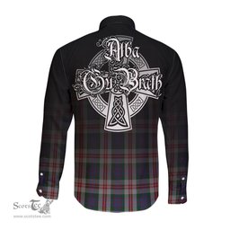 ScotsTee Shop Scottish Fraser Red Dress Clan Crest Tartan Alba Gu Brath Celtic Inspired Tartan Long Sleeve Shirt