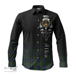 ScotsTee Shop Scottish Cameron of Lochiel Hunting Clan Crest Tartan Alba Gu Brath Celtic Inspired Tartan Long Sleeve Shirt