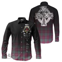 ScotsTee Shop Scottish Crawford Ancient Clan Crest Tartan Alba Gu Brath Celtic Inspired Tartan Long Sleeve Shirt