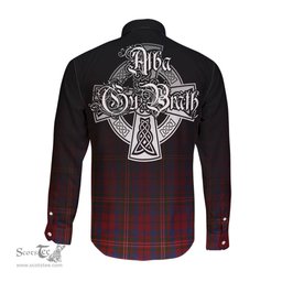 ScotsTee Shop Scottish Cameron of Locheil Clan Crest Tartan Alba Gu Brath Celtic Inspired Tartan Long Sleeve Shirt