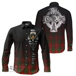 ScotsTee Shop Scottish Cameron Clan Crest Tartan Alba Gu Brath Celtic Inspired Tartan Long Sleeve Shirt