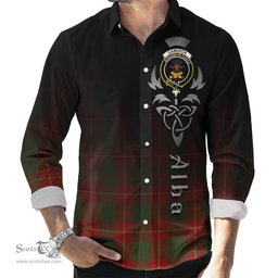 ScotsTee Shop Scottish Cameron Clan Crest Tartan Alba Gu Brath Celtic Inspired Tartan Long Sleeve Shirt