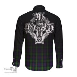 ScotsTee Shop Scottish Farquharson Clan Crest Tartan Alba Gu Brath Celtic Inspired Tartan Long Sleeve Shirt