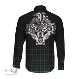 ScotsTee Shop Scottish Farquharson Modern Clan Crest Tartan Alba Gu Brath Celtic Inspired Tartan Long Sleeve Shirt