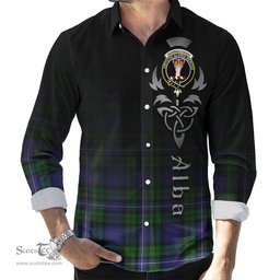 ScotsTee Shop Scottish Donnachaidh Clan Crest Tartan Alba Gu Brath Celtic Inspired Tartan Long Sleeve Shirt