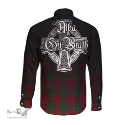ScotsTee Shop Scottish Drummond Clan Crest Tartan Alba Gu Brath Celtic Inspired Tartan Long Sleeve Shirt