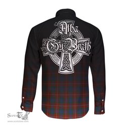 ScotsTee Shop Scottish Fraser Ancient Clan Crest Tartan Alba Gu Brath Celtic Inspired Tartan Long Sleeve Shirt