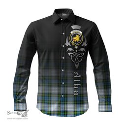 ScotsTee Shop Scottish Campbell Dress Clan Crest Tartan Alba Gu Brath Celtic Inspired Tartan Long Sleeve Shirt