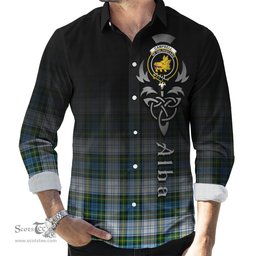 ScotsTee Shop Scottish Campbell Dress Clan Crest Tartan Alba Gu Brath Celtic Inspired Tartan Long Sleeve Shirt