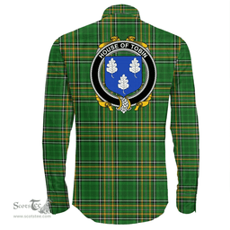 Irish House of TOBIN Coat of Arms Family Crest Ireland Long Sleeve Button Shirt Irish National Tartan Irish County Shirts