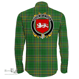 Irish House of O'TOOLE Coat of Arms Family Crest Ireland Long Sleeve Button Shirt Irish National Tartan Irish County Shirts