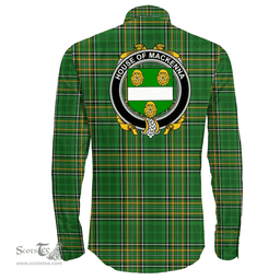 Irish House of MACKENNA Coat of Arms Family Crest Ireland Long Sleeve Button Shirt Irish National Tartan Irish County Shirts