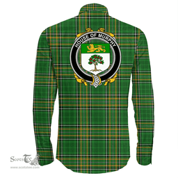 Irish House of MURPHY (O?Morchoe) Coat of Arms Family Crest Ireland Long Sleeve Button Shirt Irish National Tartan Irish County Shirts