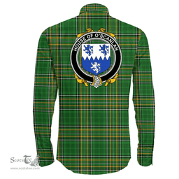 Irish House of O'SCANLAN (Munster) Coat of Arms Family Crest Ireland Long Sleeve Button Shirt Irish National Tartan Irish County Shirts