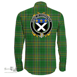 Irish House of FITZPATRICK Coat of Arms Family Crest Ireland Long Sleeve Button Shirt Irish National Tartan Irish County Shirts