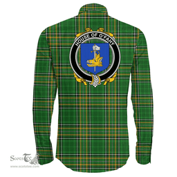 Irish House of O'FAHY Coat of Arms Family Crest Ireland Long Sleeve Button Shirt Irish National Tartan Irish County Shirts