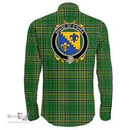 Irish House of O'SHEA Coat of Arms Family Crest Ireland Long Sleeve Button Shirt Irish National Tartan Irish County Shirts