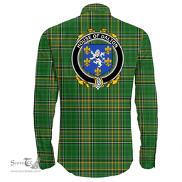 Irish House of DALTON Coat of Arms Family Crest Ireland Long Sleeve Button Shirt Irish National Tartan Irish County Shirts