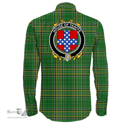 Irish House of TAAFFE Coat of Arms Family Crest Ireland Long Sleeve Button Shirt Irish National Tartan Irish County Shirts