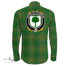 Irish House of O'CONNOR (Don) Coat of Arms Family Crest Ireland Long Sleeve Button Shirt Irish National Tartan Irish County Shirts