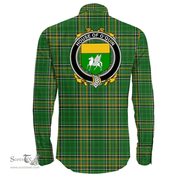 Irish House of O'QUIN (Annaly) Coat of Arms Family Crest Ireland Long Sleeve Button Shirt Irish National Tartan Irish County Shirts
