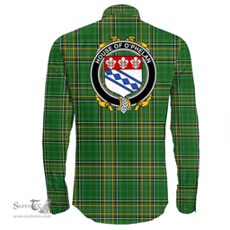 Irish House of O'PHELAN Coat of Arms Family Crest Ireland Long Sleeve Button Shirt Irish National Tartan Irish County Shirts