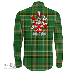 Irish Wad Coat of Arms Family Crest Ireland Long Sleeve Button Shirt Irish National Tartan Irish County Shirts