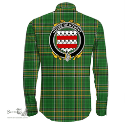 Irish House of NUGENT Coat of Arms Family Crest Ireland Long Sleeve Button Shirt Irish National Tartan Irish County Shirts