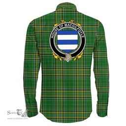 Irish House of MACGILFOYLE Coat of Arms Family Crest Ireland Long Sleeve Button Shirt Irish National Tartan Irish County Shirts