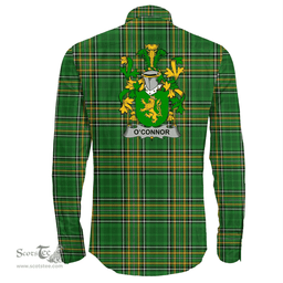 Irish Connor or O'Connor (Kerry) Coat of Arms Family Crest Ireland Long Sleeve Button Shirt Irish National Tartan Irish County Shirts
