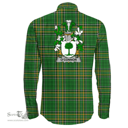 Irish Connor or O'Connor (Don) Coat of Arms Family Crest Ireland Long Sleeve Button Shirt Irish National Tartan Irish County Shirts