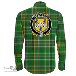 Irish House of O'REGAN Coat of Arms Family Crest Ireland Long Sleeve Button Shirt Irish National Tartan Irish County Shirts
