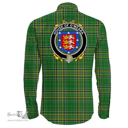 Irish House of O'MEARA Coat of Arms Family Crest Ireland Long Sleeve Button Shirt Irish National Tartan Irish County Shirts