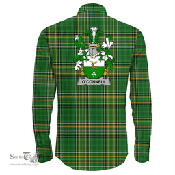 Irish Connell or O'Connell Coat of Arms Family Crest Ireland Long Sleeve Button Shirt Irish National Tartan Irish County Shirts