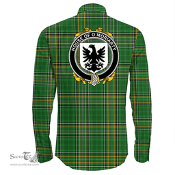 Irish House of O'MORIARTY Coat of Arms Family Crest Ireland Long Sleeve Button Shirt Irish National Tartan Irish County Shirts