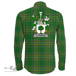 Irish Connor or O'Connor (Faly) Coat of Arms Family Crest Ireland Long Sleeve Button Shirt Irish National Tartan Irish County Shirts