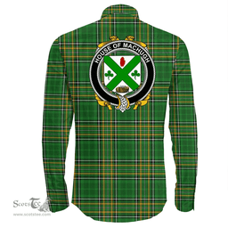 Irish House of MACHUGH Coat of Arms Family Crest Ireland Long Sleeve Button Shirt Irish National Tartan Irish County Shirts