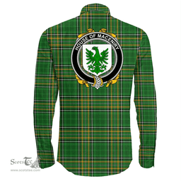 Irish House of MACENIRY Coat of Arms Family Crest Ireland Long Sleeve Button Shirt Irish National Tartan Irish County Shirts