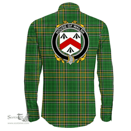 Irish House of WALSH Coat of Arms Family Crest Ireland Long Sleeve Button Shirt Irish National Tartan Irish County Shirts