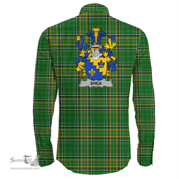 Irish Shea or O'Shee Coat of Arms Family Crest Ireland Long Sleeve Button Shirt Irish National Tartan Irish County Shirts
