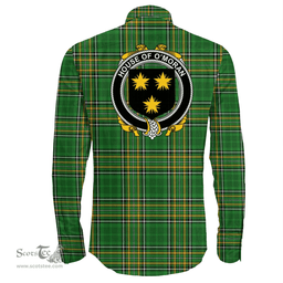 Irish House of O'MORAN Coat of Arms Family Crest Ireland Long Sleeve Button Shirt Irish National Tartan Irish County Shirts