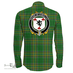 Irish House of O'MOLLOY Coat of Arms Family Crest Ireland Long Sleeve Button Shirt Irish National Tartan Irish County Shirts