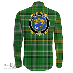 Irish House of O'FOGARTY Coat of Arms Family Crest Ireland Long Sleeve Button Shirt Irish National Tartan Irish County Shirts