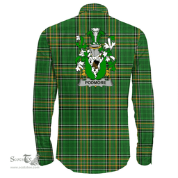 Irish Podmore Coat of Arms Family Crest Ireland Long Sleeve Button Shirt Irish National Tartan Irish County Shirts